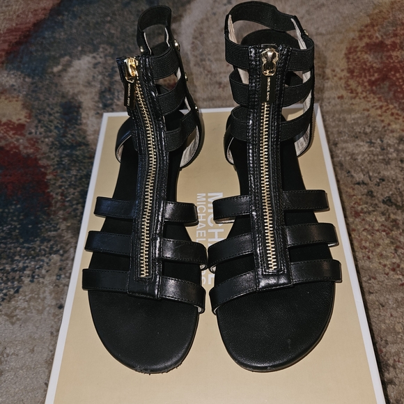 Michael Kors Black Gladiator Sandals - Picture 1 of 3